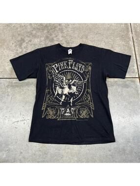vintage pink floyd illuminati black rock band shirt size medium
